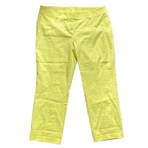 Ann Taylor beautiful lime Carnegie cropped chino pants sz 14
